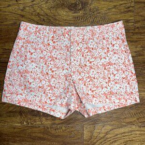 Gap City Short Women's size 8 Coral Pink Floral Chino Shorts 3" inseam